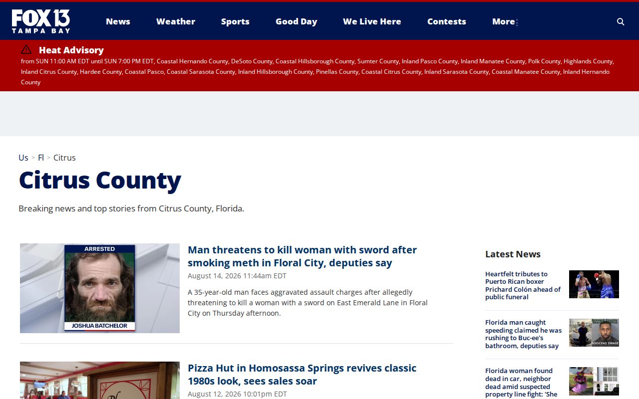 FOX 13 Citrus County crime and public safety news coverage