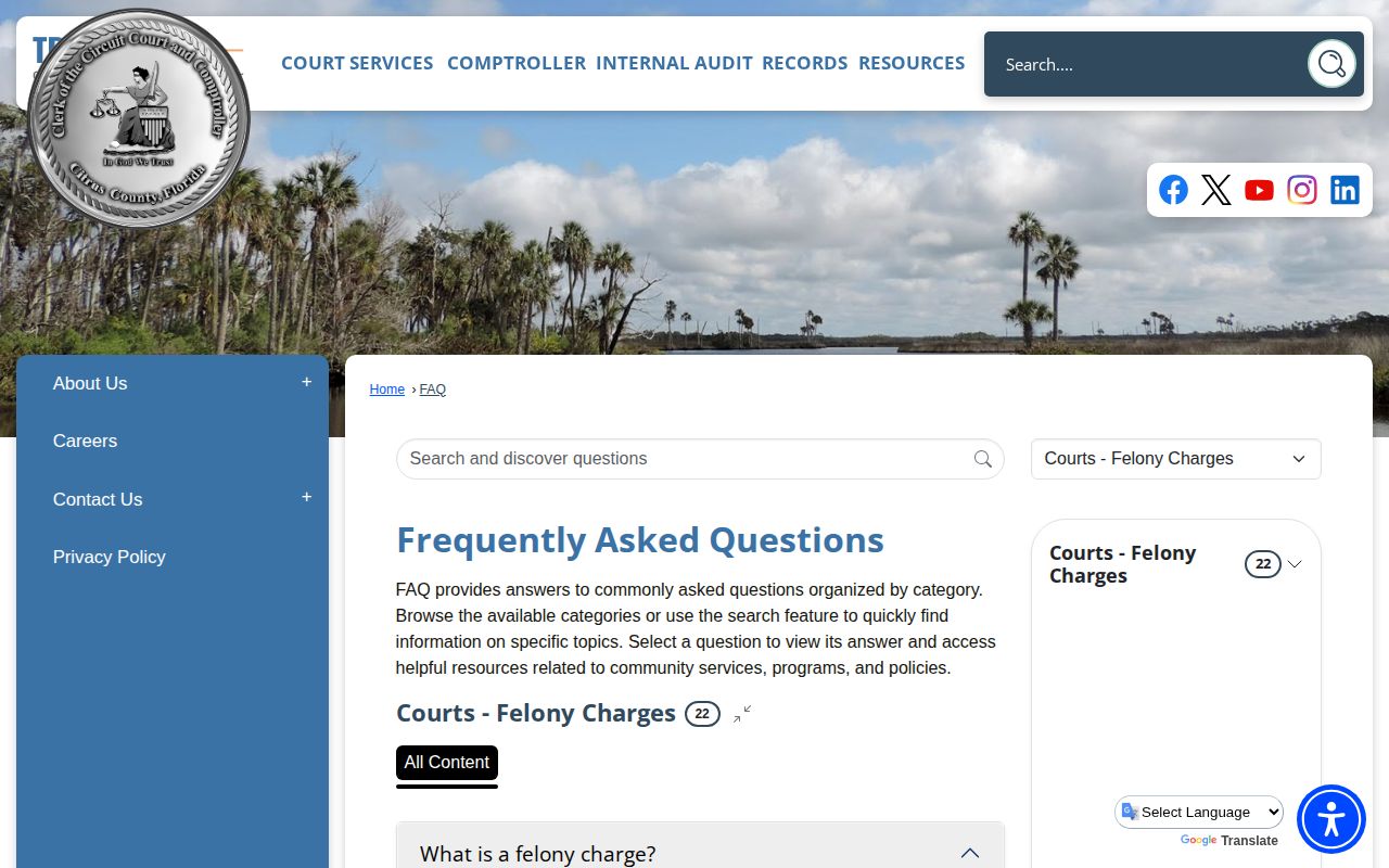 Citrus County Clerk warrant public display FAQ
